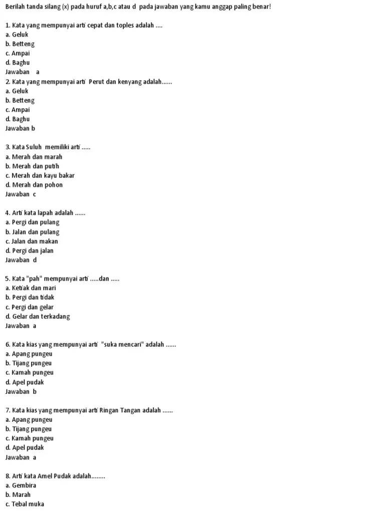 Soal Bahasa Lampung KLS 6 | PDF