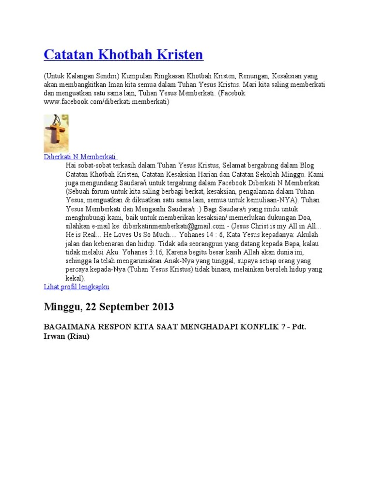 Catatan Khotbah Kristen | PDF