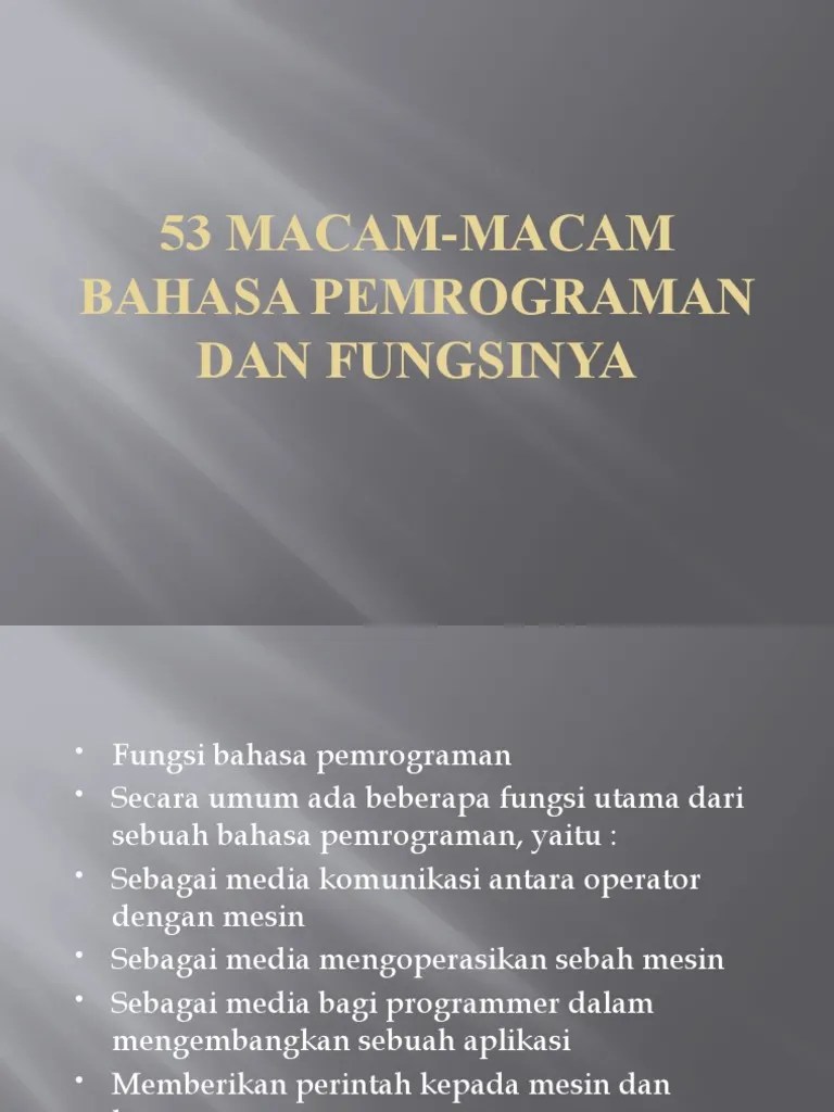 Fungsi Bahasa Pemrograman Adalah