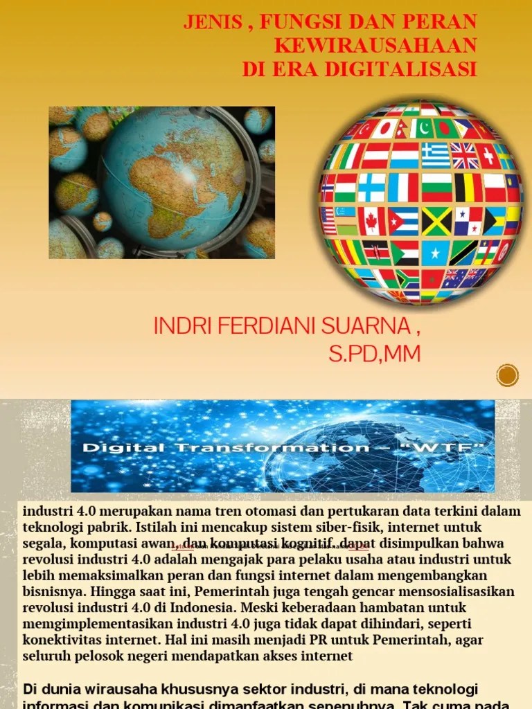 Jenis, Fungsi Dan Peran Kewirausahaan