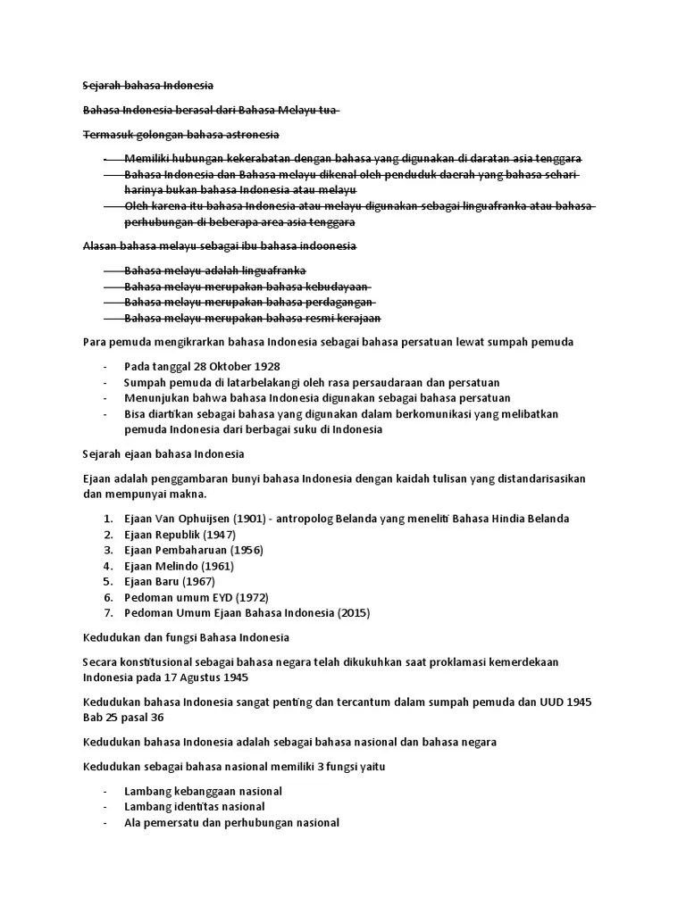 Sejarah Bahasa Indonesia | PDF
