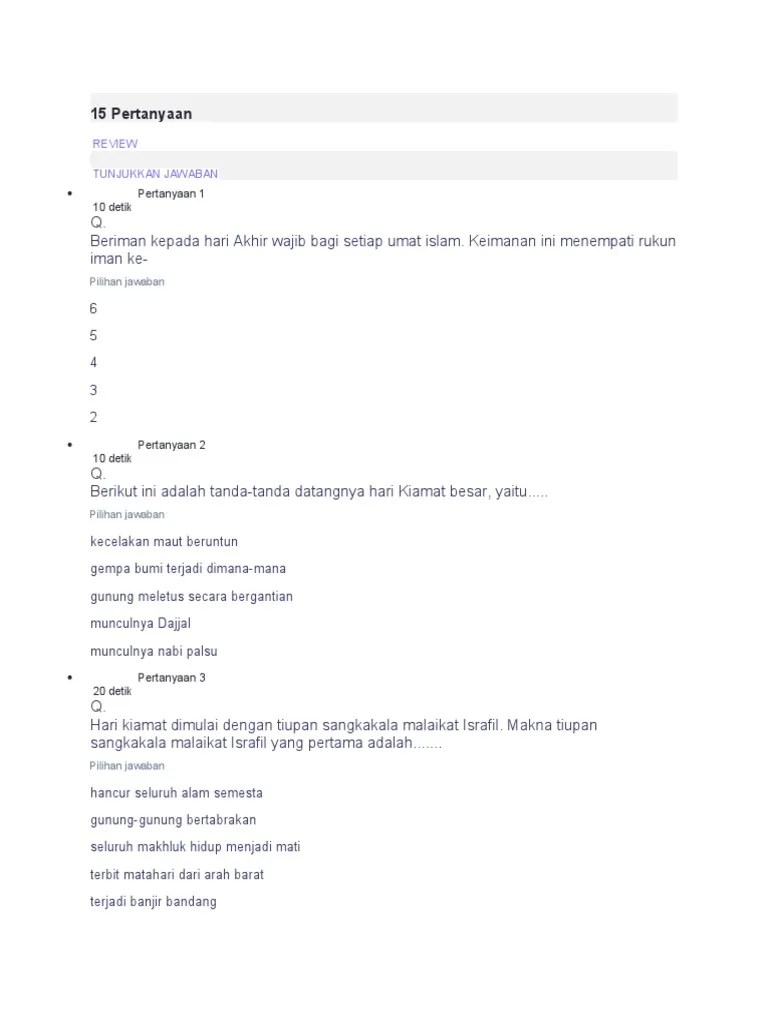 15 Pertanyaan Hari Kiamat | PDF