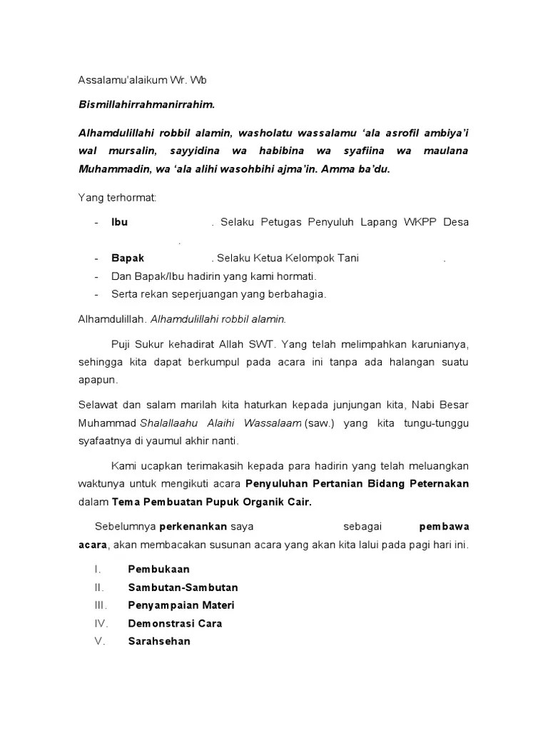 Teks Pembawa Acara Penyuluhan | PDF