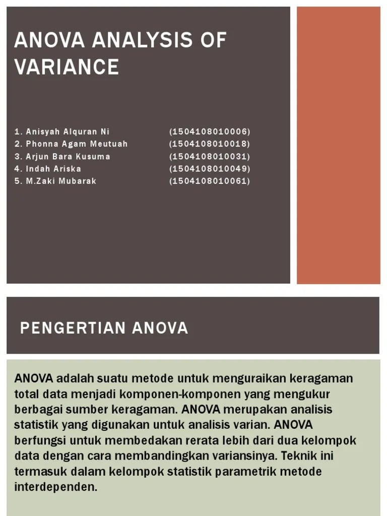 Anova Analysis of Variance (Contoh 2)