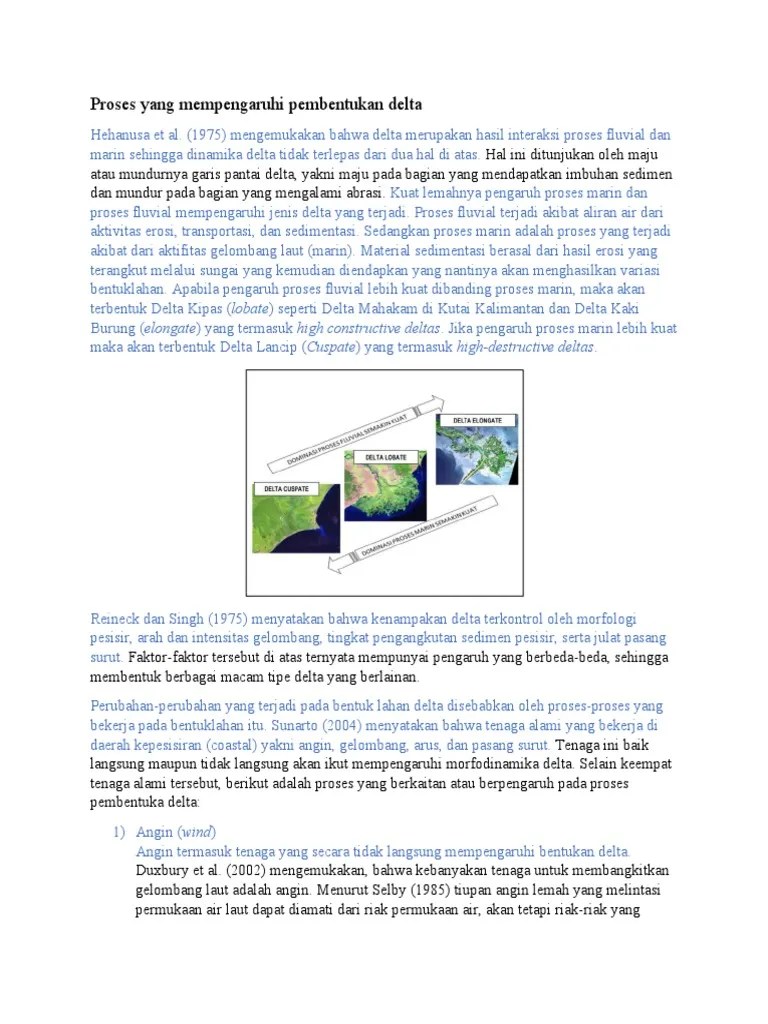 Proses Yang Mempengaruhi Pembentukan Delta | PDF