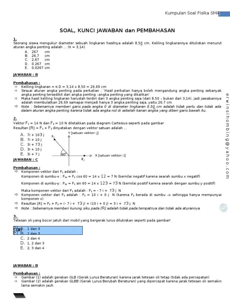 Contoh Soal Fisika Kelas 12 Dan Pembahasan