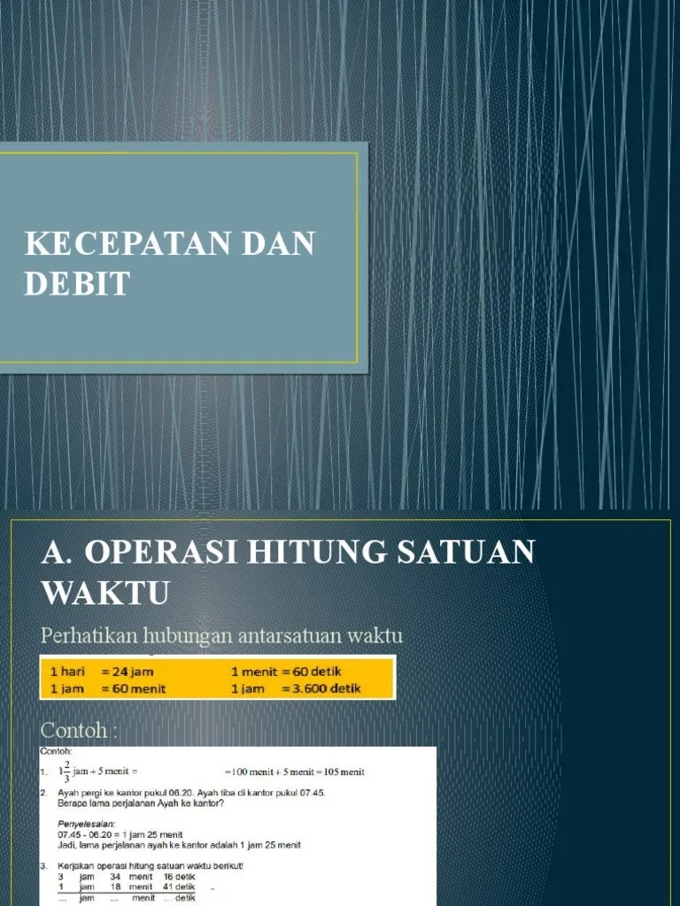 Kecepatan Dan Debit | PDF