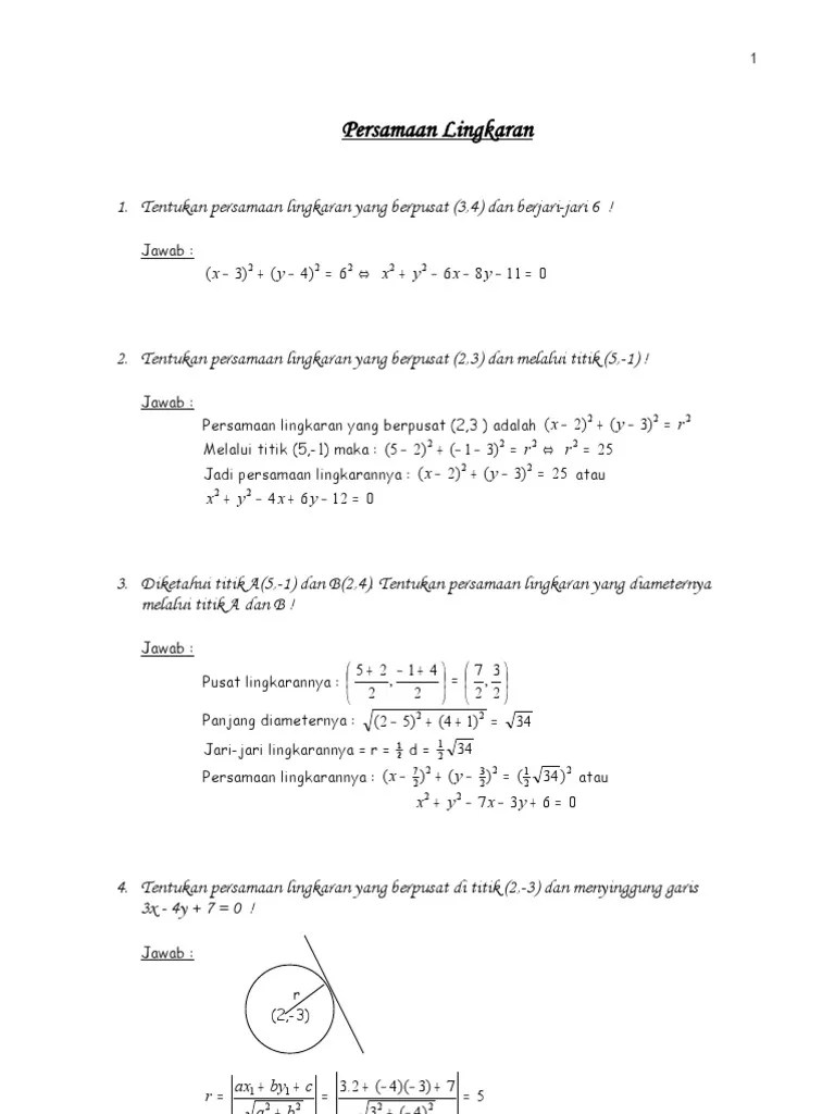 Persamaan LINGKARAN | PDF