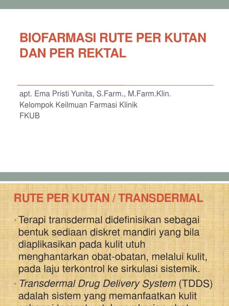 Biofarmasi Rute Per Kutan Dan Per Rektal | PDF