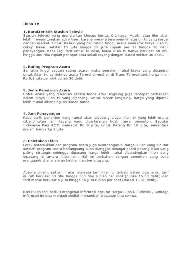 Iklan TV | PDF