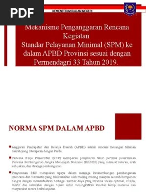 Bahan SPM Dalam APBD Tayang | PDF