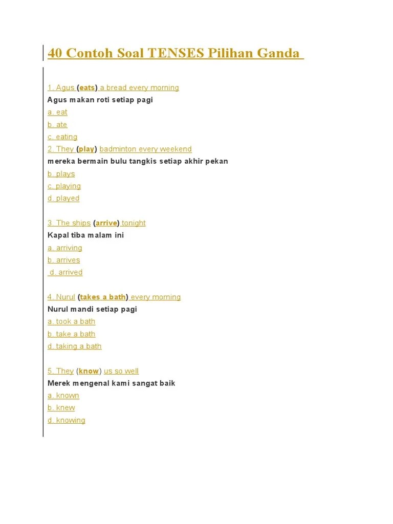 40 Contoh Soal Tensen Pilihan Ganda | PDF