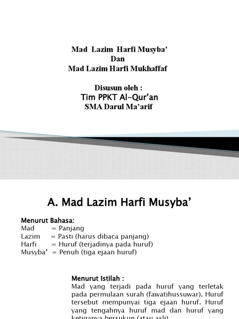 Pertemuan Ke-8 (Mad Lazim Harfi Musyba') | PDF