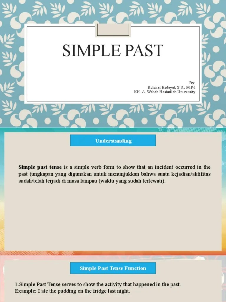 Simple Past | PDF | Grammatical Tense | Grammar