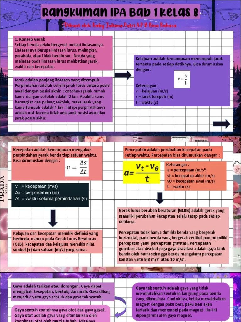 Rangkuman IPA Bab 1-3 Kelas 8 (Semester 1) | PDF