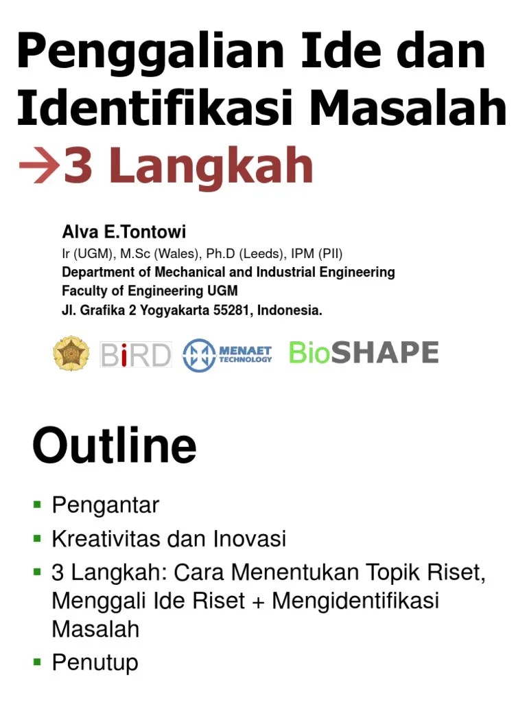 Penggalian Ide Dan Identifikasi Masalah - 3 LANGKAH