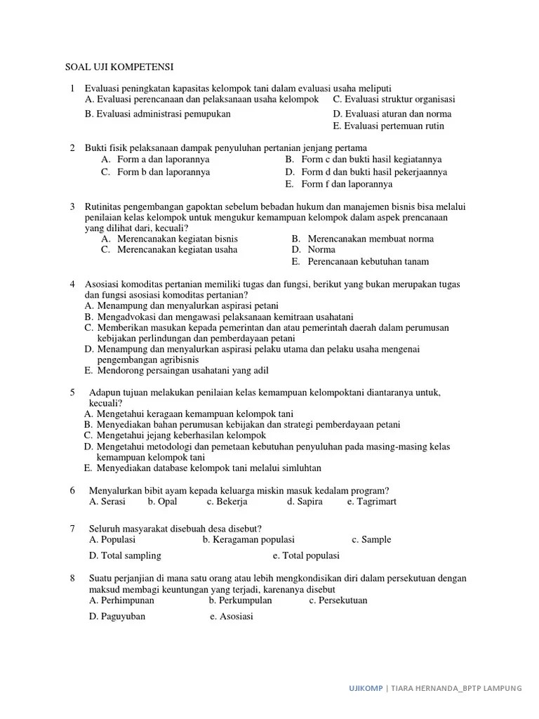 Kumpulan Soal Uji Kompetensi | PDF