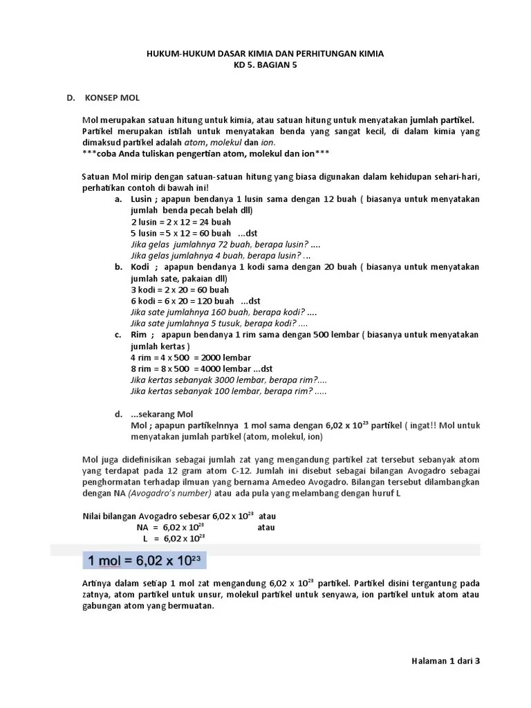 KD5-5. Hukum-Hukum Dasar Kimia