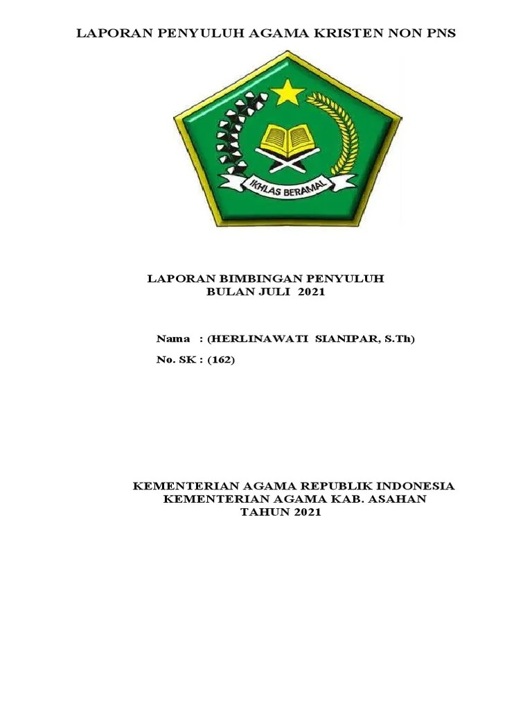 1 Laporan Bulanan Penyuluh Agama Kristen Non PNS 4 | PDF