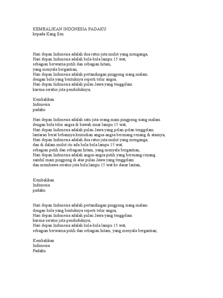 Kembalikan Indonesia Padaku | PDF