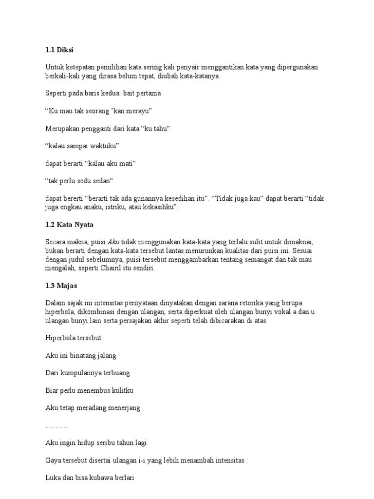Analisis Puisi Aku | PDF