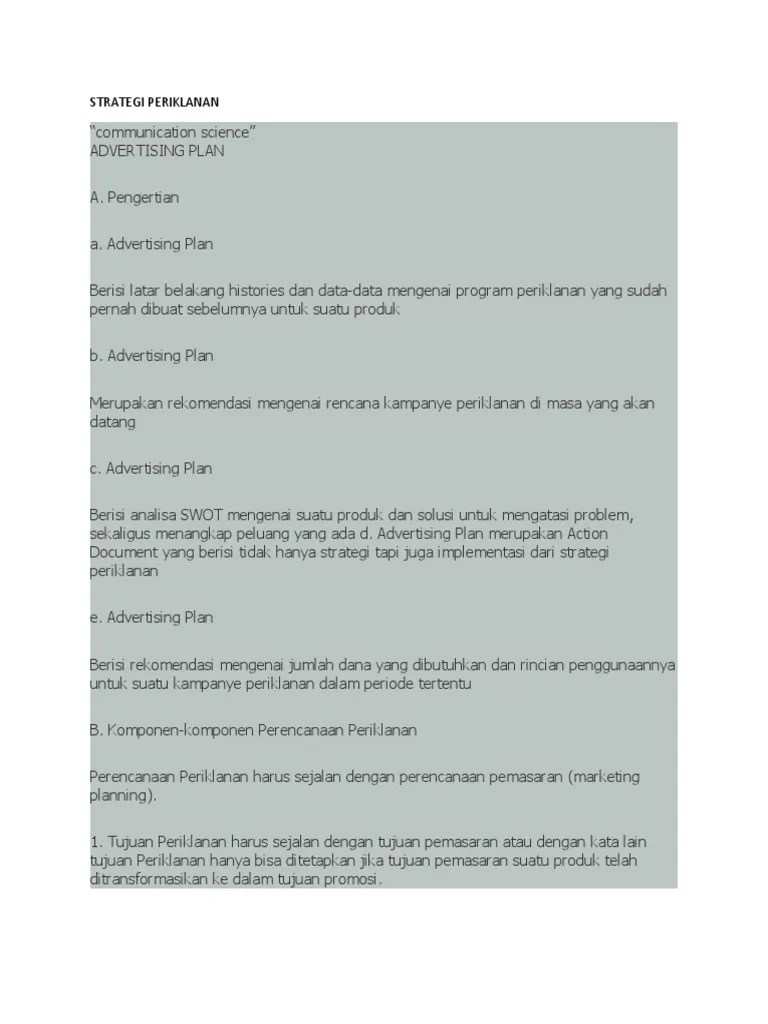STRATEGI PERIKLANAN | PDF