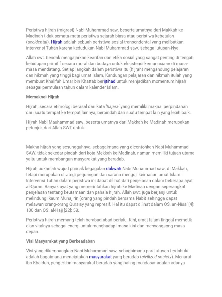 Peristiwa Hijrah | PDF