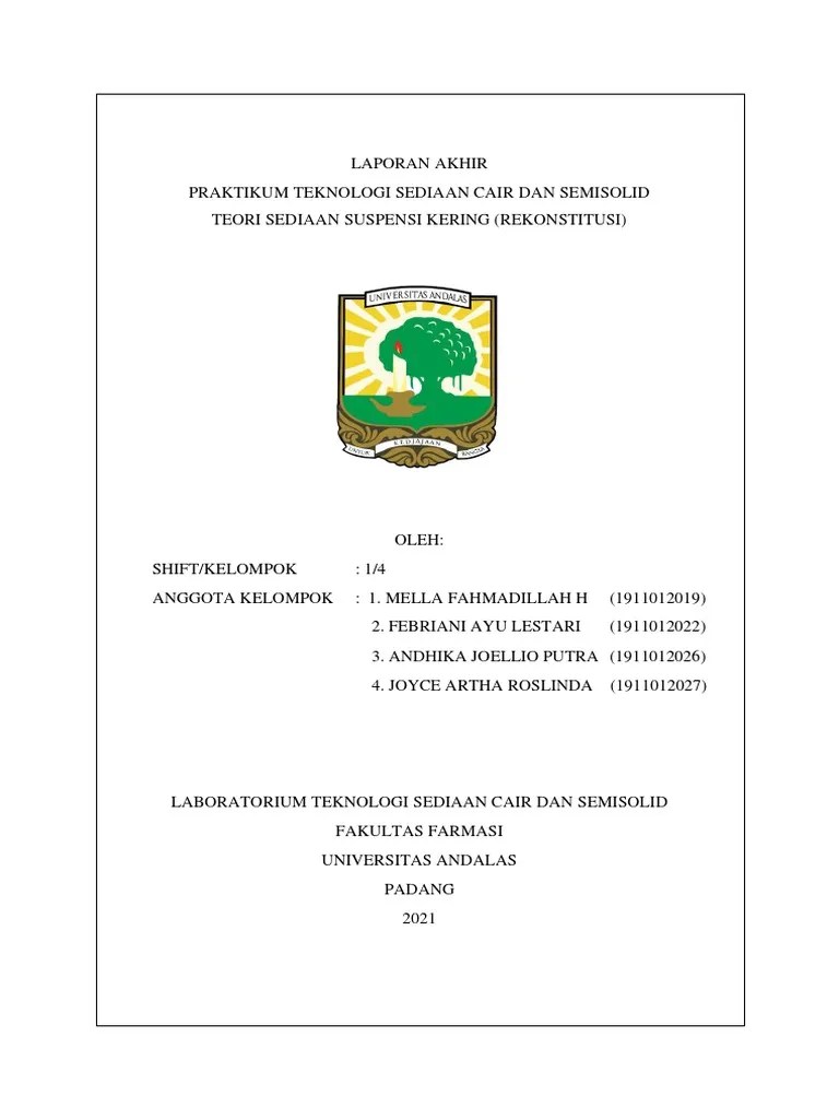 Kelompok 4 - Teori Sediaan Suspensi Kering | PDF