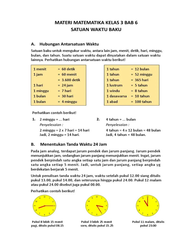 Materi Matematika Kelas 3 Bab 6 | PDF