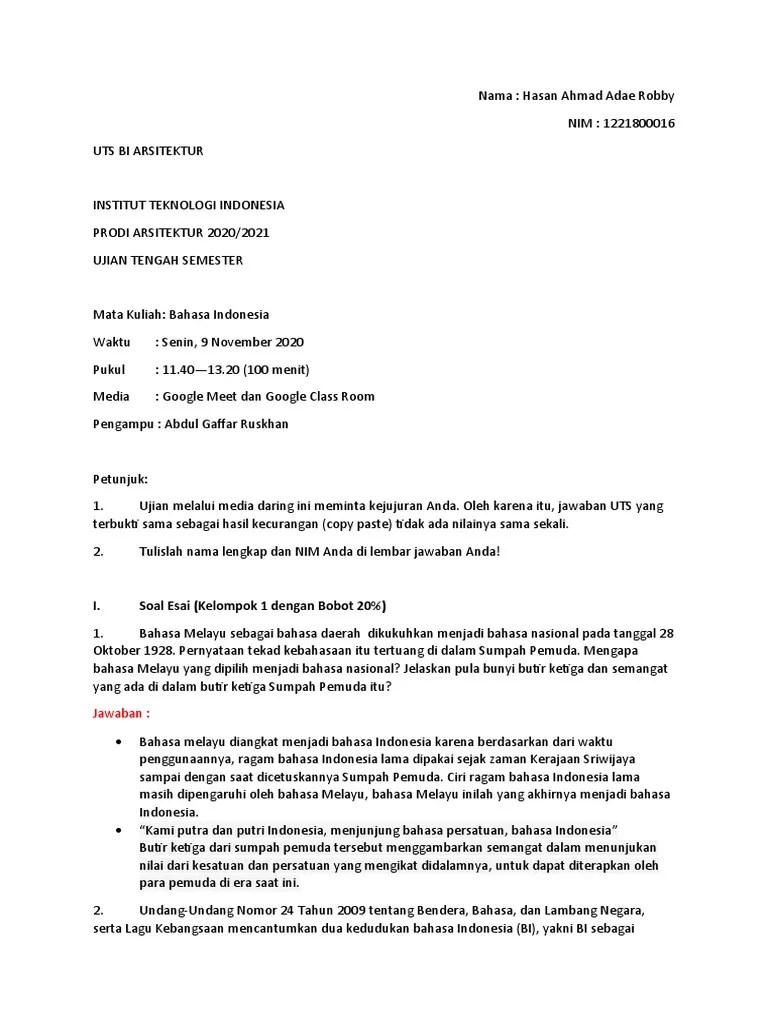 UTS BI Arsitektur, Hasan Ahmad A R-1221800016 | PDF