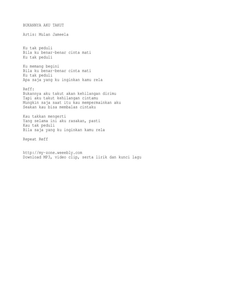 Bukanya Aku Tak Cinta Lirik