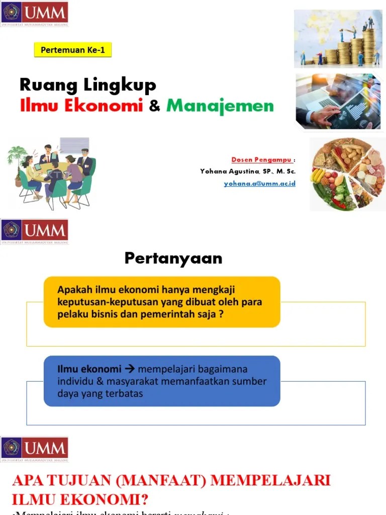 Pertemuan 1. Ruang Lingkup Ilmu Ekonomi dan Manajemen | PDF