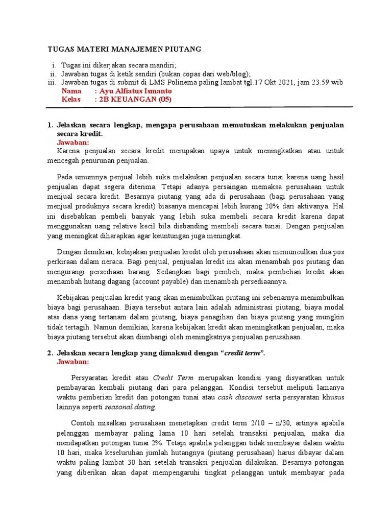 Manajemen Piutang | PDF