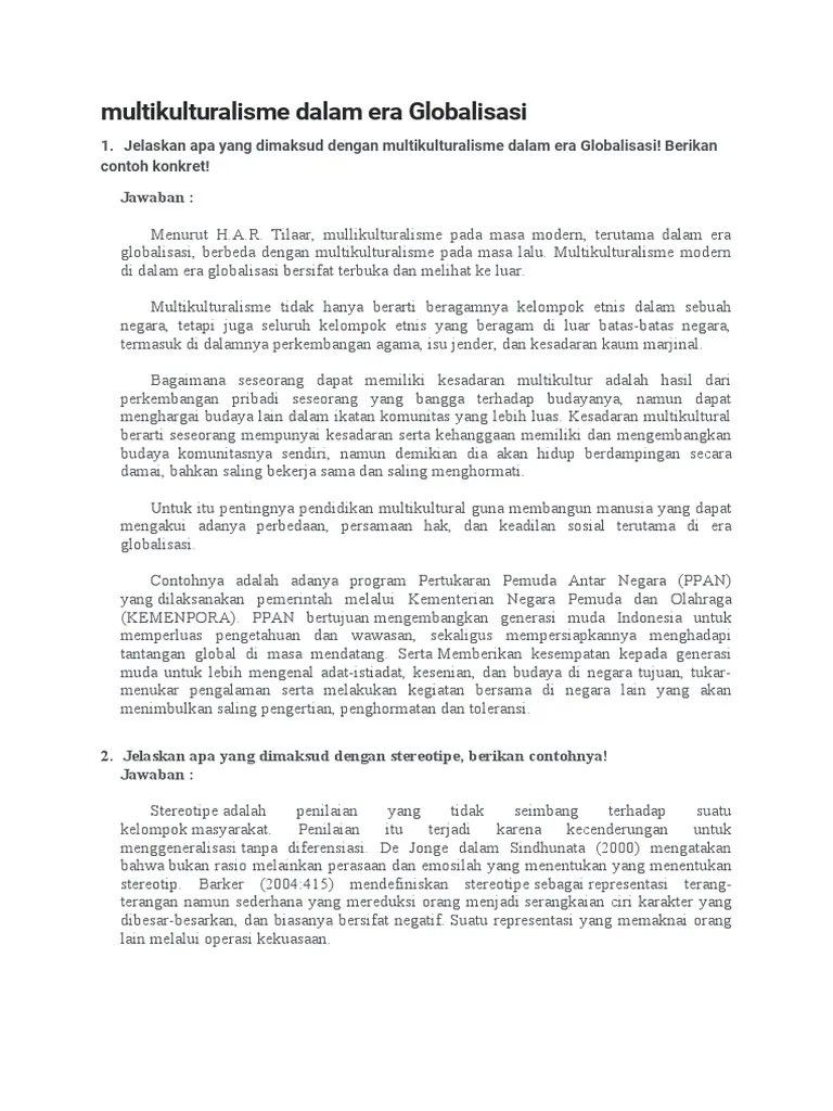 Multikulturalisme Dalam Era Globalisasi ISBD | PDF