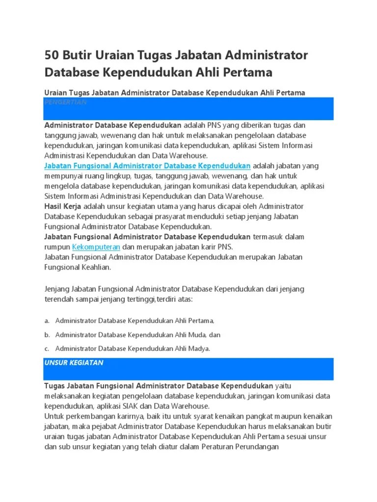 TUGAS POKOK JABATAN | PDF