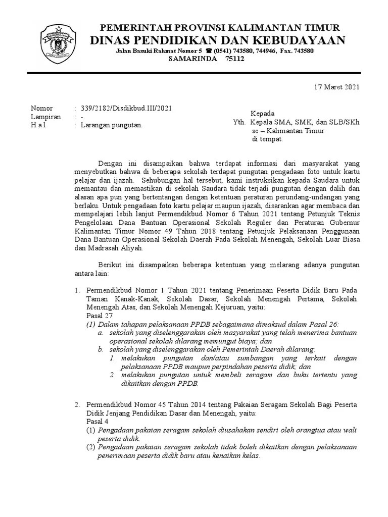 14. Surat Larangan Pungutan | PDF