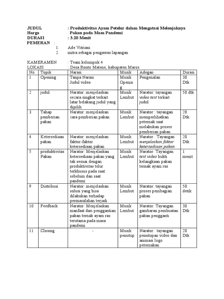 ade vitriani skrenario pembuatan video penyuluhan | PDF