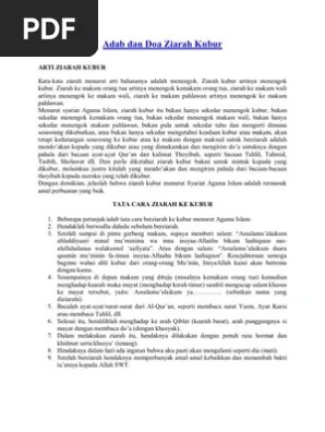 Adab Dan Doa Ziarah Kubur | PDF