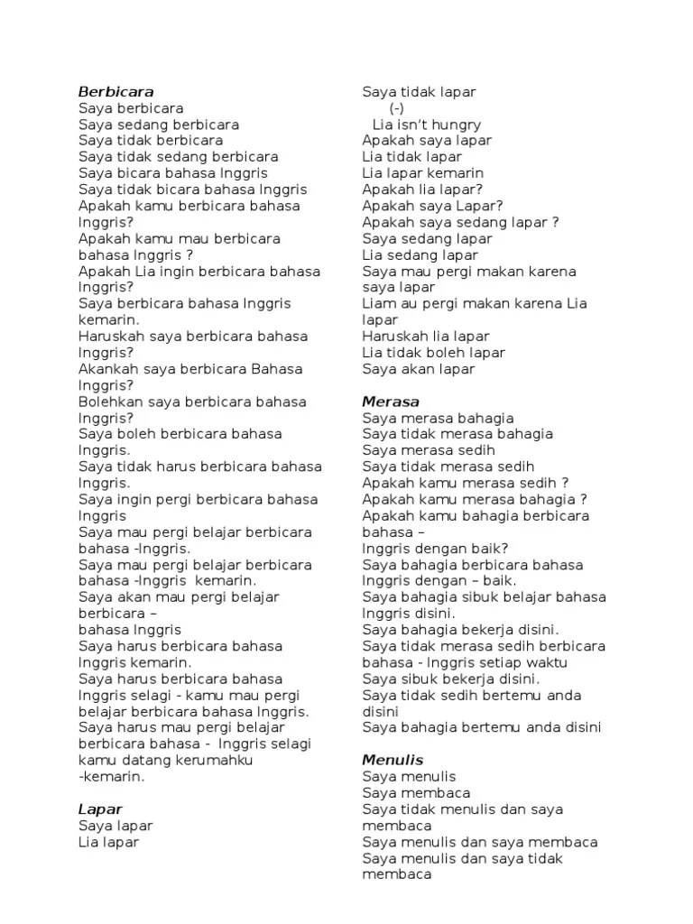 Bahasa Inggris Saya Sedang Makan – Sekali