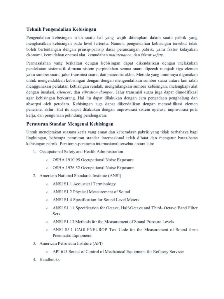 Teknik Pengendalian Kebisingan | PDF
