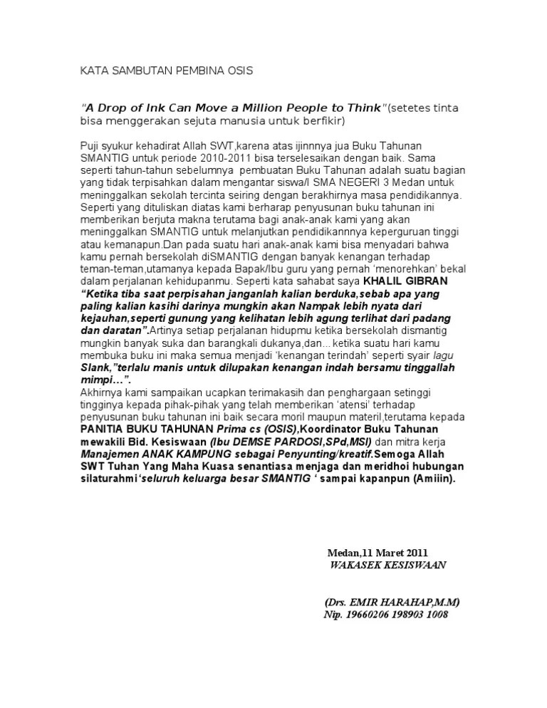 Contoh Sambutan Ketua Osis Dalam Acara Class Meeting - tukaffe.com