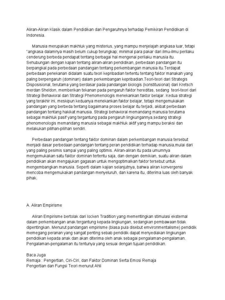 Pengertian Pendidikan Klasik Dan Pengaruhnya Dalam Pendidikan Modern