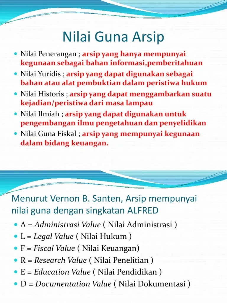 Nilai Guna Arsip | PDF