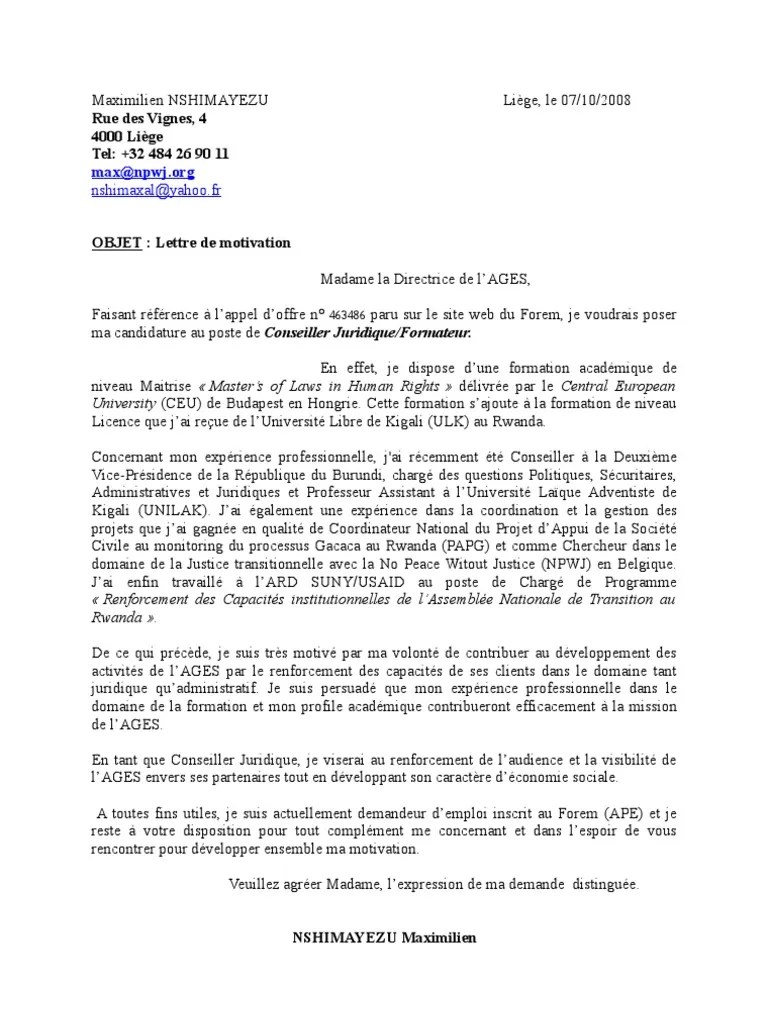 Lettre de Motivation | PDF