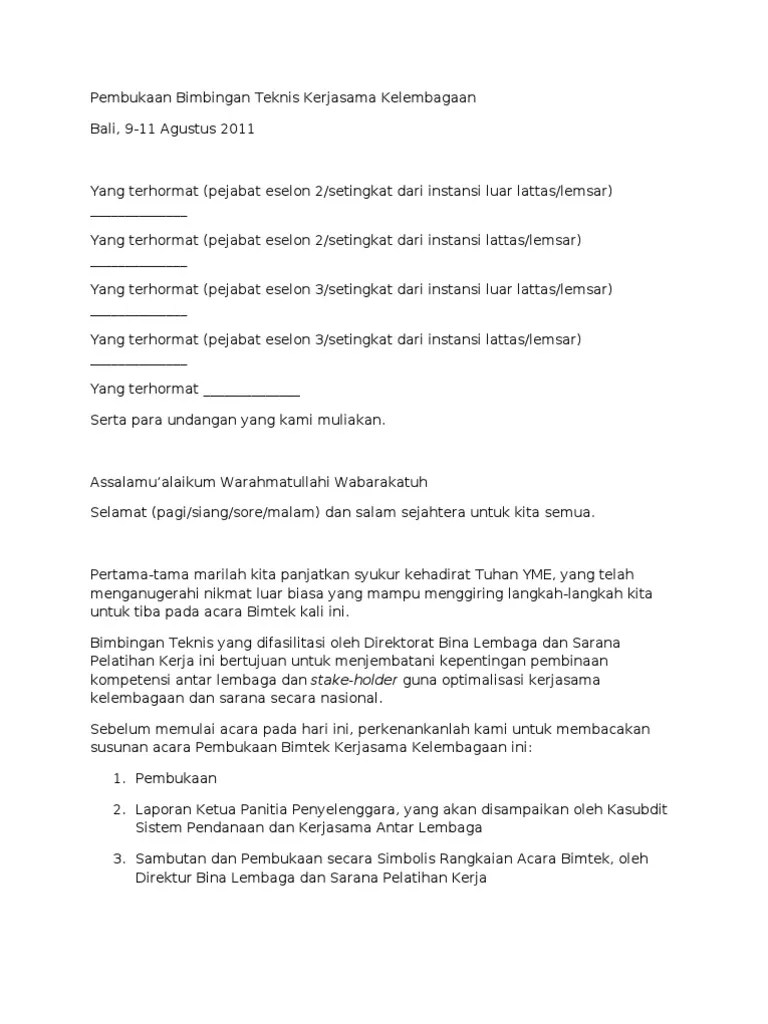 Panduan MC Acara Bimtek Bali | PDF