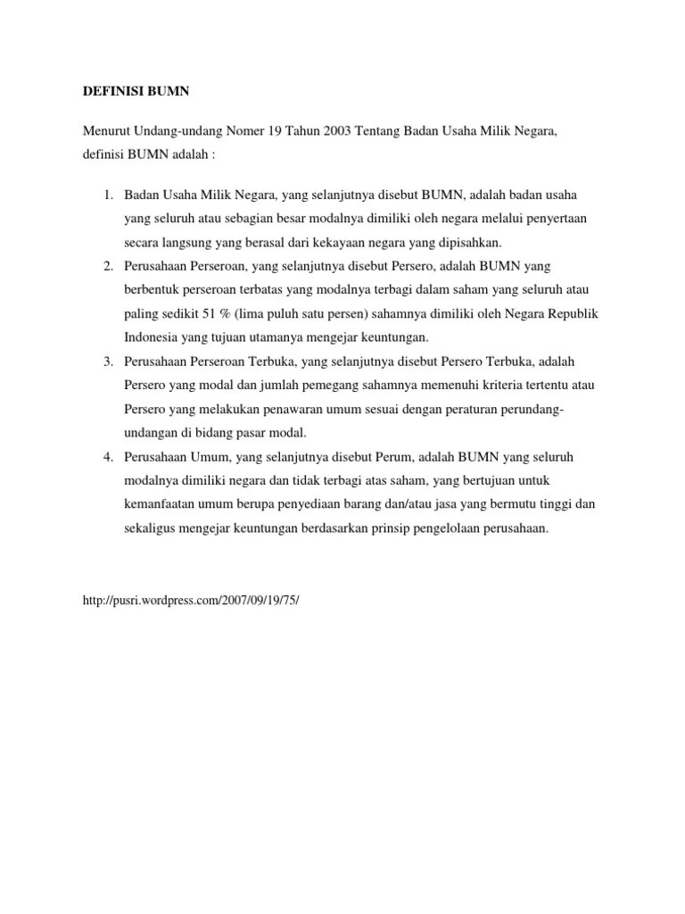 Definisi Bumn | PDF