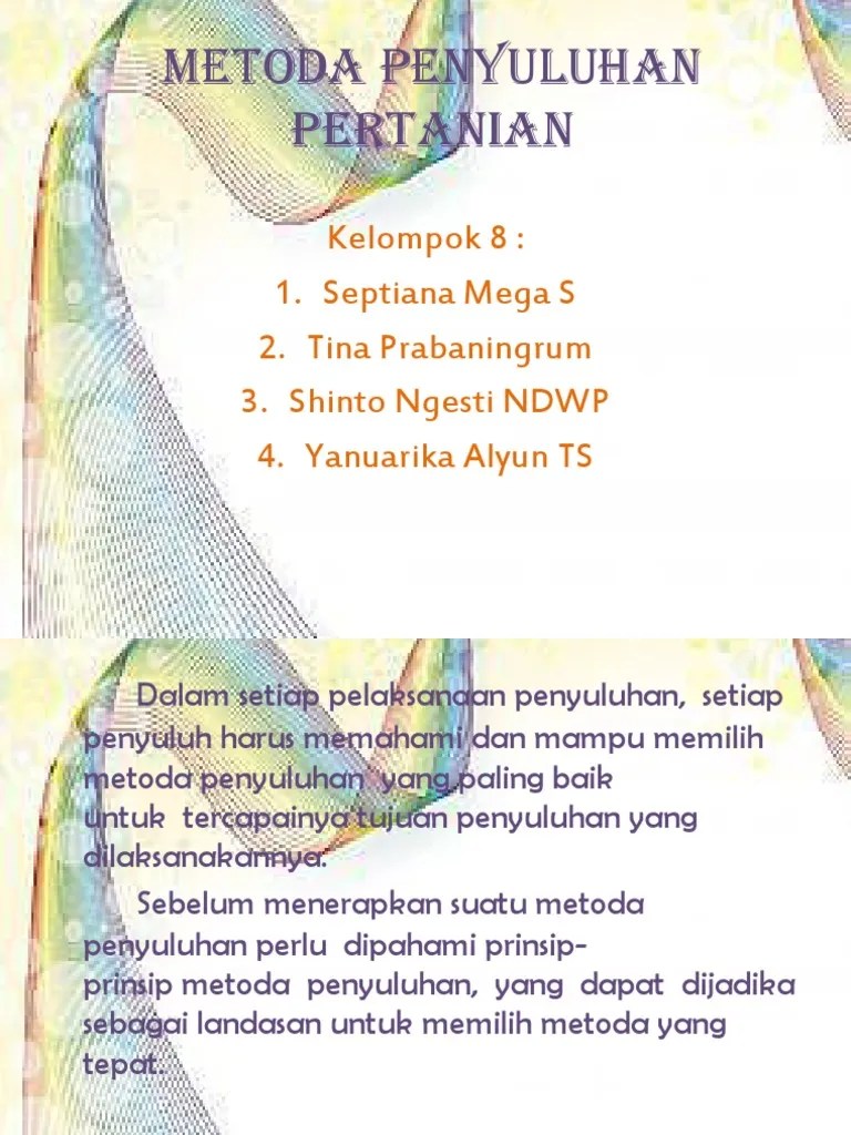Metoda Penyuluhan Pertanian | PDF