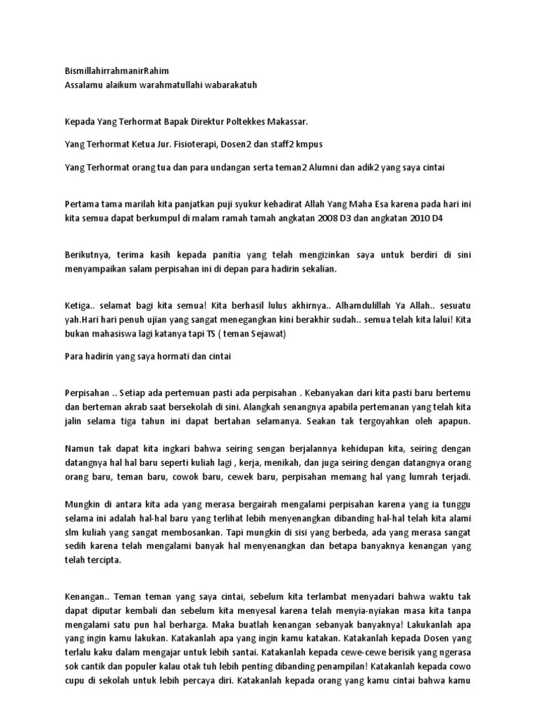 Pidato Panitia Perpisahan – Penggambar