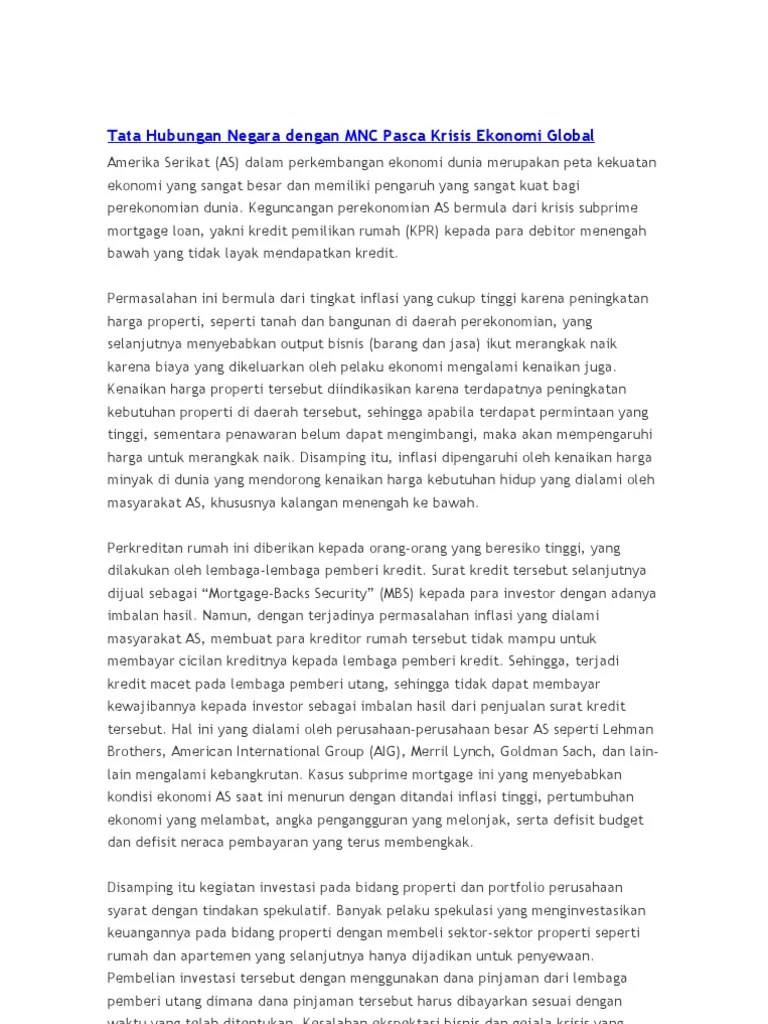 MNC Ekonomi Global | PDF