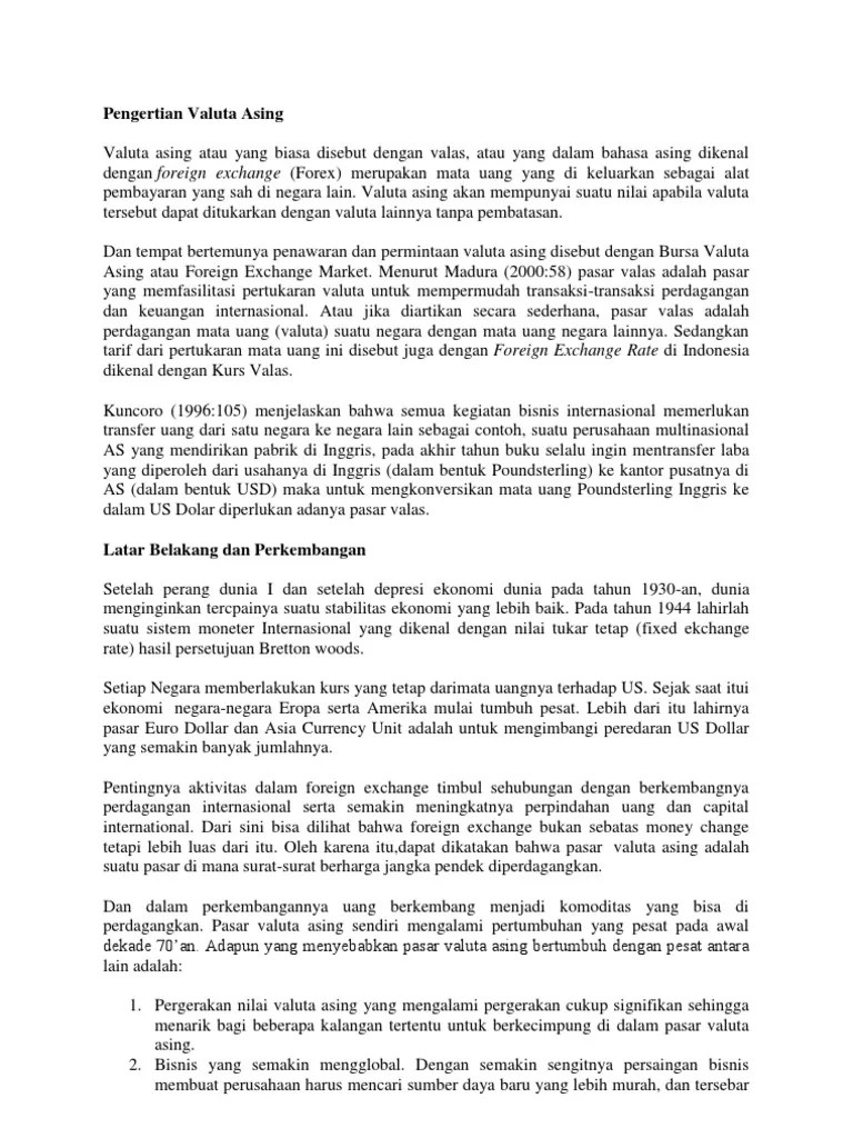 Pengertian Valuta Asing | PDF